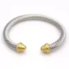 Femme câble bracelet perle cristal bracelets de créateurs pour dames plaqué argent créatif torsadé bijoux femme bracelet manchette hommes Saint Valentin présent ZB026 E23