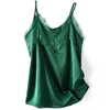 Camisoles Tanks Camisole en soie avec grande dentelle Conçu Ice Silk Lace Sling Bottoming Satin Women Top Summer Sleeveless Camis Sexy Lace Camisole 230413