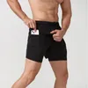 Running Shorts 2023 Herr Quick-Torking Gym Fitness Double Layer Sport Träning Training Sportkläder Korta byxor sommar