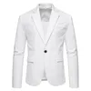 Costumes pour hommes Blazer de mode Vintage couleur unie bouton unique poche à revers dîner fête costume décontracté bureau Blazers manteau veste vêtements