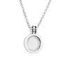 Hängen Original 925 Sterling Silver Floating Locket Pan Halsband med klart kubiskt zirkoniumglas för kvinnors gåva DIY -smycken