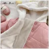 Coat Unisex Baby Coats Think Hoodied Soild Warm Birthday Year 1-5 Yrs Boy Girls Winter Toddler Clothes Elegant Kids Jackets Tops 231110