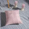 Almohada pilmandú cubierta geométrica floral rosa 45x45cm bordado de algodón 18x18 pulgadas suave acogedor para sala de estar