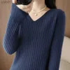 Kadın Sweaters V-Beeck Sweater Kadın Katı Külot Örme Sweaters Ol Basic Jumper 2023 Kış Giysileri Kadınlar Triko Uzun Sle Ladies Topsl231113