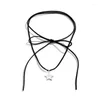 Pendant Necklaces European American Novel Five-Pointed Star All-matched Clavicle Chain Adjustable Black Rope Cold Wind Necklace