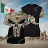 Heren t shirts heren Mexico vlag T-shirt casual wapenschild 3D bedrukt voor mannen korte mouw koele patriottische shirt kleding