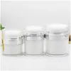 포장 병 도매 15 30 50 g ml 진주 흰색 아크릴 0.5oz airless round round vacuum lotion cream jar cosmetic press press refil refil dhzph