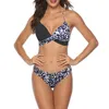 Dames Badmode Kleurblok Print Hoge Borstbandjes Bikini Set Tweedelig Badpak Tankini Dames 2023 Badpakken