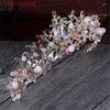 Fermagli per capelli XIAONIANSH Lusso Magnifico Diadema Cristallo trasparente Diademi da sposa Fiore Corona nuziale per la sposa Accessori per spettacolo