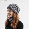 Ensembles de chapeaux et foulards Femmes Beanie Chapeaux Écharpe Ensemble Chaud Tricot Chapeau Crâne C Cagoule Femme Hiver Cache-Cou Épais Polaire Doublé Bobble Chapeau pour FemmesL231113