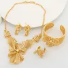 Ensemble de boucles d'oreilles et collier YM plaqué or, bijoux avec boîte-cadeau pour femmes, cuivre de haute qualité en forme de fleur, bracelets de mariage et de Banquet