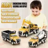 Diecast Model Car 3 Pack of Diecast Engineering Construction Vehicles Dump Digger Mixer Truck 1/50 Schaal Metal Model CAR PURT AUTO CAR Kids Toys 230412