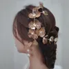 Pinces à cheveux diadèmes de mariée, décoration florale, tissée à la main, coiffure de fête de mariage, de bal, en fil de cuivre, couvre-chef pour femmes