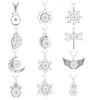 Pendentif Colliers 12pcs styles mixtes bouton pression collier 18mm métal coeur fleur lune boutons pression pour femmes bijoux cadeau