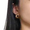 Hoop Earrings Dainty Gold Color For Women Girls Chic Layered Metal Huggies Gift Minimalist Streetwear Ear Fashion Jewelry