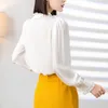 Women's Blouses Women Tops Silk Floral Printed Office Formal Casual Shirts Plus Large Size Spring Summer Sexy Femme White Pleated Lace