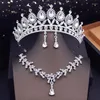 Naszyjnik Zestaw Silver Colours Tiars Bridal Tiaras Wedding Crown and Sets Party Prom Girls Costume Jewelry Bride Akcesoria