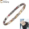 Enkelbanden Vinterly Cross Enkelband voor dames 27 cm Goudkleurige ketting Stijlvol roestvrij staal Germanium Healing Energy Magneitc Enkels Sieraden Q231113