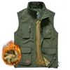 Heren Vesten Winter Mannen Fleece Warm Vest Met Veel Zakken Herfst Mannelijke Casual Dikke Multi Pocket Vest Pographer Mouwloze Jas 231110