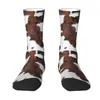 Men's Socks Cowhide Texture Print Men Women Crew Unisex Fun Animal Hide Leather Spring Summer Autumn Winter Dress