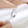 Klaster Pierścienie Vinregem Count Cut Lab Stworzony szafirowy kamień szlachetny 925 Srebrny Row Ring dla kobiet biżuteria weselna