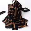 Sarongs Luxury Brand 180*90cm Classic Summer Women Silk Scarves Female Shawl Foulard Cover-Ups Lady Wrap Bandanna Muffler Beach 231113