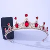 Grampos de cabelo 2023 moda preto cor de ouro coroa de cristal para crianças criança meninas coroas tiaras diadems acessórios de casamento jóias nupciais