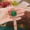 Luxury Malachite Dial Watch Women Rose Gold Water Borrklocka smycken damer Kvinnlig timme Casual Quartz armbandsur gåva