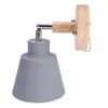 Wall Lamp 3X Nordic Wooden Bedside Sconce Light With Zip Switch Freely Rotatable(Grey)