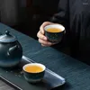 Set da tè Teiera in porcellana con inchiostro Set da tè 1 bollitore 2 tazze Fatto a mano in forno cotto per la casa Cinese da viaggio