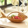 Geschirr-Sets Ablagekorb Dekoration Home Wicker Tablett Geflochtenes Obst Kunststoff Rattan