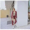 Damespakken Blazers Philosophy 2023 Autumn Stripe Double Breasted Blazer Pak Office Lady Elegant Four Colors Pants Two Palles Set