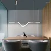 Lampadari Placcatura in cromo Lampade a sospensione a Led moderne per soggiorno Studio Lampade da cucina a tubi di luce in acrilico Illuminazione per interni