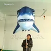 3.5m Funny Parade Performance Walking Inflatable Shark Puppet Sea Theme Blow Up Cartoon Animal Model For Event