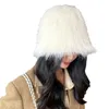 Berretti invernali in pelliccia sintetica soffici cappelli a secchiello da donna autunno all'aperto cappello spesso e caldo morbido berretto da pescatore peloso ragazza moda Panama sole