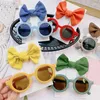 Accessori per capelli 2 pezzi/branco bambini bowknot fascia da sole rotonda da sole set per bambini occhiali da sole protezione bambino