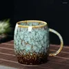 Cups Saucers 480ml China Ceramic Mug Kiln Change Coffee Porcelain Water Pottery Tea Mugs Gift Handle Cute