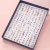 Stud Earrings 100Pairs/Box Animal Soft Pottery Simple Rhinestone Flower Geometric For Women Birthday Jewelry Gifts