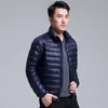 Parkas pour hommes S-6XL automne mince col montant couleur unie Simple vêtements d'extérieur manteau grande taille hiver hommes Ultra léger blanc canard doudoune 231113