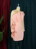Robes décontractées Femmes Robe rose Party Ruffle Occasion élégante Célébrer Sleveless Mesh Patchwork Élégant Slim Summer Homecoming Robe Robes 230413