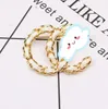 Designer Brand Letter Brooches Gold Plated Inlay Vintage Rhinestone Jewelry Brooch Pearl Pin Men Marry Wedding Party Sweater Cloth