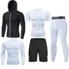 Tracksuits voor heren Compressie Running Set voetbalbasketbal fietsen fitness sport slijtage kits tiener strakke ademende jersey 230412