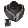 Ketting Oorbellen Set Italië Design Dames Bruidskostuum Choker Verklaring Kristallen Kettingen Oorbel Bruiloft Feestcadeau