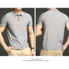 Polos pour hommes Plus Taille M-4XL 5XL Polo en soie de glace T-shirts à manches courtes T-shirts sans couture Été Casual Business Top Plain Anti-rides Homme