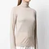 Suéteres de mujer Otoño e invierno Mujeres Color Sólido Cashmere Seda Mezclado Punto Cuello alto Camisa de fondo