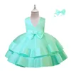 Vestidos de menina flor de flor de bebê vestido princesa filhos crianças renda de casamento roupas de balé crianças festas tutu para um ano de aniversário