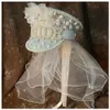 Ball Caps Luxury Women Bride Captain Hat Military with Wedding Dress For Sergeant Festival Birthday Part 230412