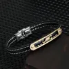 Charm Armbänder Mode Herren Armband Edelstahl Persönlichkeit Skorpion Mann Geflochtenes Echtes Leder Magnetverschluss Armreif Geschenke