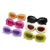 Sunglasses Flowers Oval Women Fashion Candy Colored Party Female Shades UV400 Eyewear Oculos