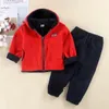 의류 세트 Saileroad Bair Boys 의류 세트 어린이 Polar Fleece Suits Girls Topspants 2 PCS 정장 가을 겨울 어린이 세트 231113